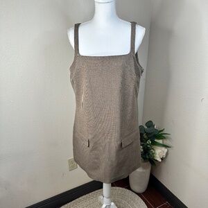 Abercrombie & Fitch Academia Brown Plaid Tailored Mini Dress sz Large